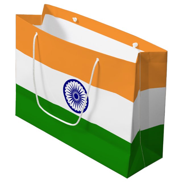 India flag large gift bag (Front Angled)