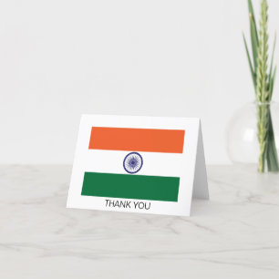 India Flag Letterpress Thank You Card