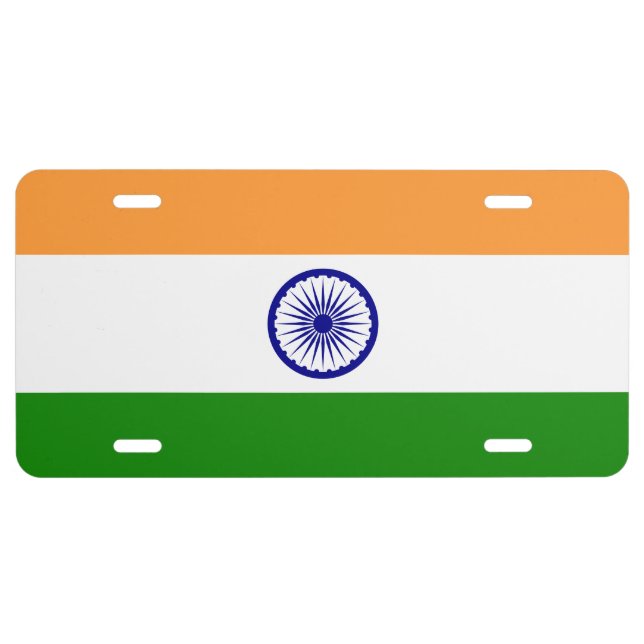 India Flag License Plate (Front)