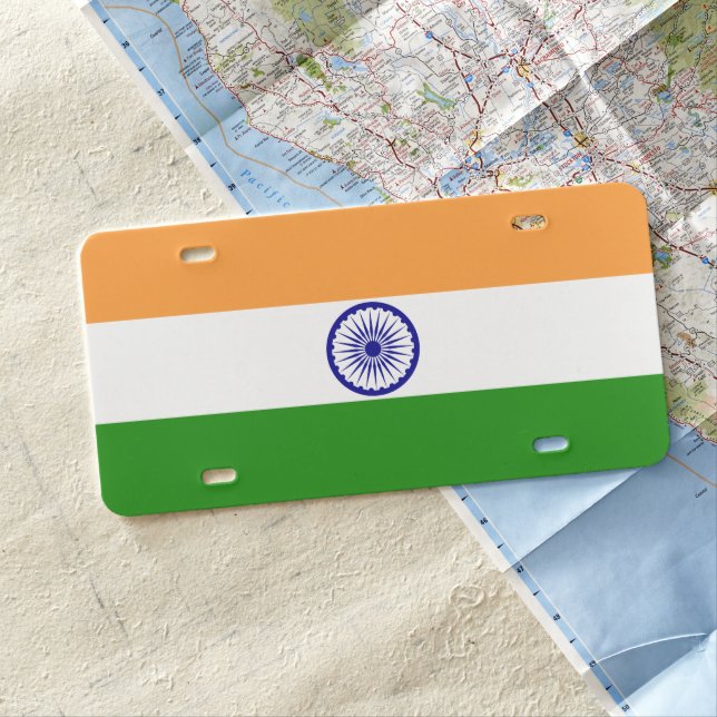 India Flag License Plate (In Situ)