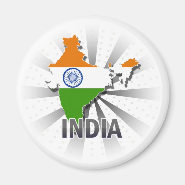 India Flag Map 2.0 Magnet (Front)