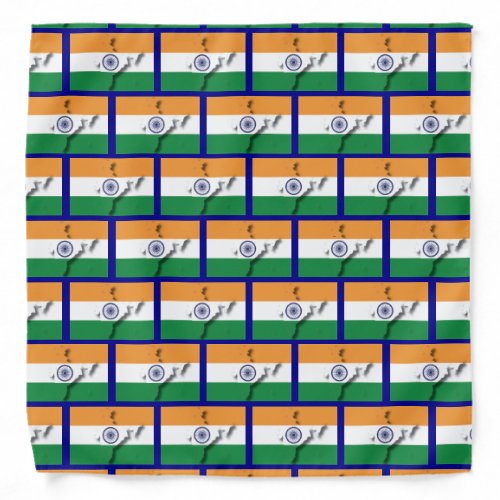 INDIA Flag Map Blue Bandana
