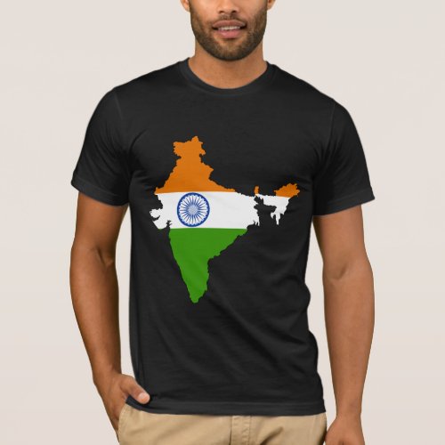 India Flag Map full size T_Shirt