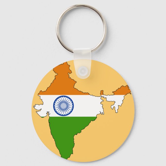 India flag map keychain (Front)