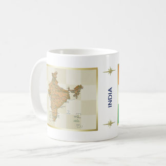 India Flag + Map Mug