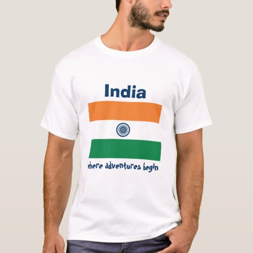 India Flag  Map  Text T_Shirt