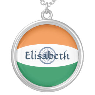 India Flag + Name Necklace