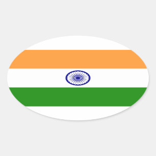 India Flag Oval Sticker
