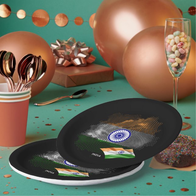 India flag paper plates (Multi)