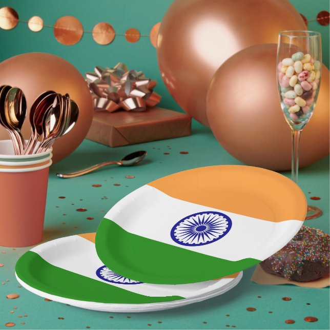 India flag paper plates (Multi)