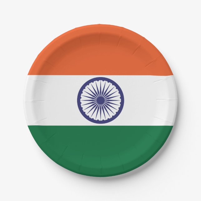 India Flag Paper Plates (Front)