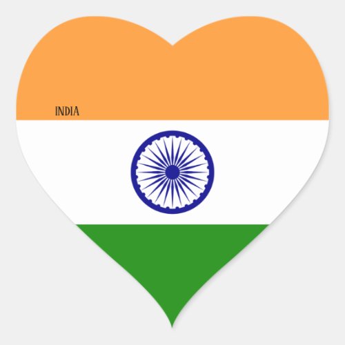 India Flag Patriotic Heart Sticker
