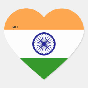 India Flag Patriotic Heart Sticker