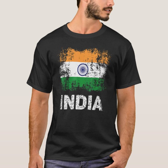 India Flag Patriotic Indian Flag T-Shirt (Front)