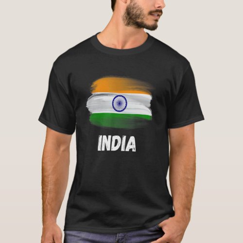 India Flag Pride Retro Indian Flag Family Matching T_Shirt