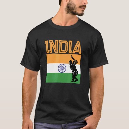 India Flag Proud Indian Cricket Player Graphic T_Shirt
