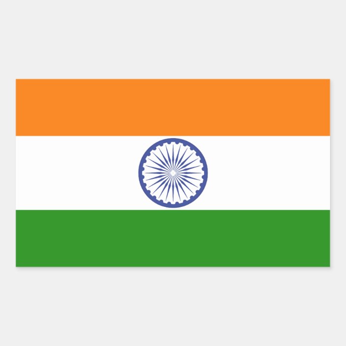 India Flag Rectangular Sticker | Zazzle.com