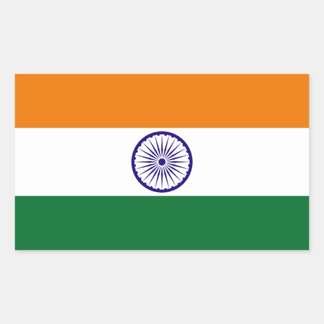 India Flag Rectangular Sticker (Front)