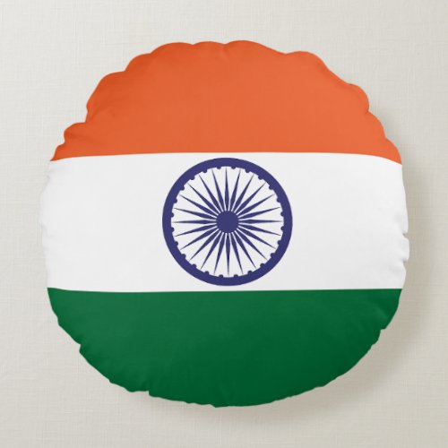 India Flag Round Pillow