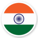 India Flag Round Sticker