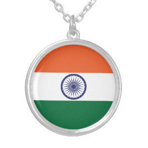 India Flag Silver Plated Necklace