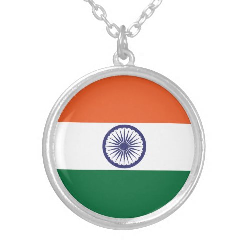 India Flag Silver Plated Necklace