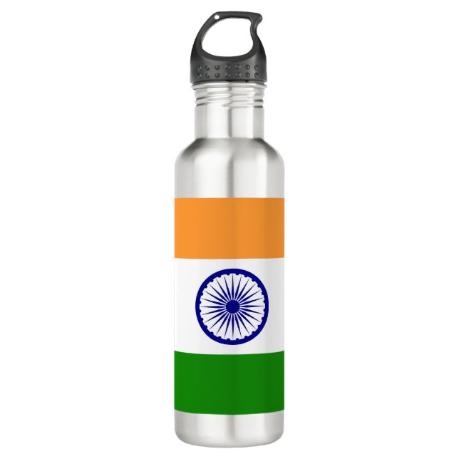India Flag Stainless Steel Water Bottle (Front)