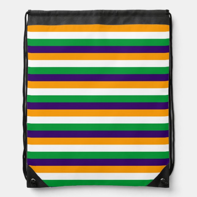 India flag stripes country symbol pattern lines drawstring bag (Front)