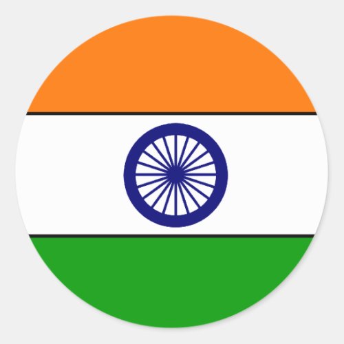 India Flag T_shirts and Gifts Classic Round Sticker