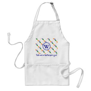 INDIA FLAG Taste and See Psalm 34:8 Monogram Adult Apron