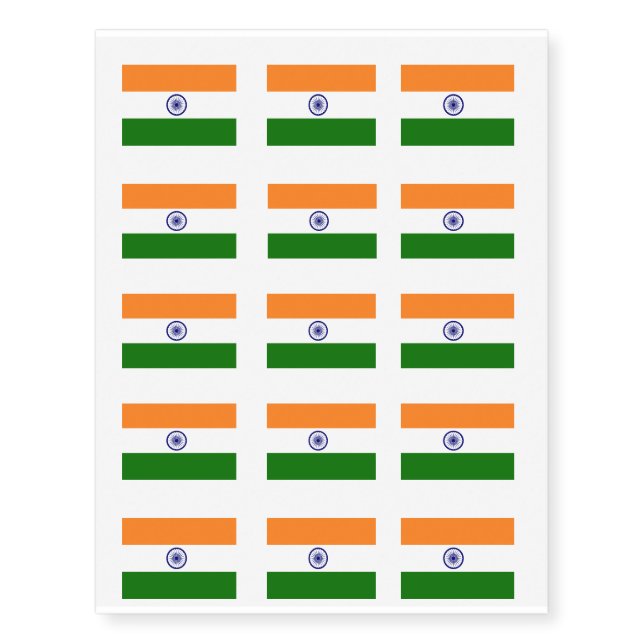 India Flag Temporary Tattoos (Front)