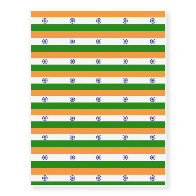 India Flag Temporary Tattoos (Front)