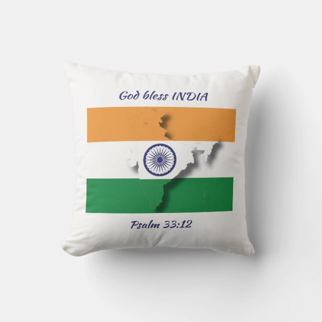 INDIA FLAG THROW PILLOW (Front)
