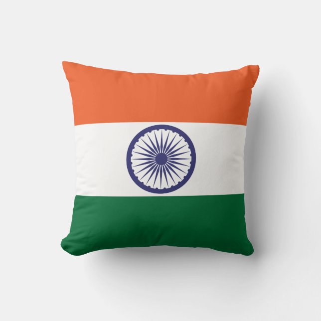 India Flag Throw Pillow (Front)