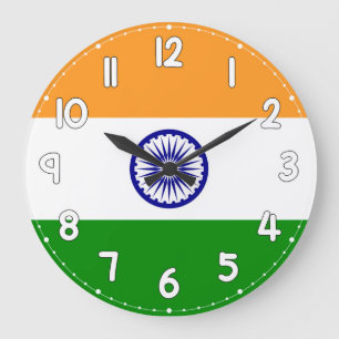 India Flag Wall Clock – Patriotic Indian Decor
