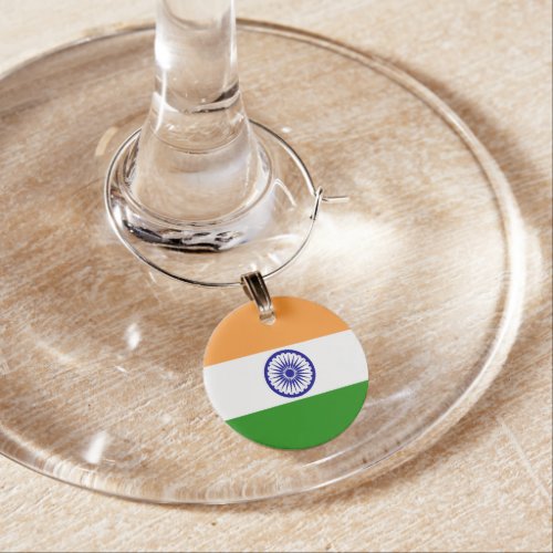 India flag wine charm
