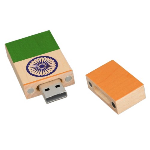 India flag wood flash drive