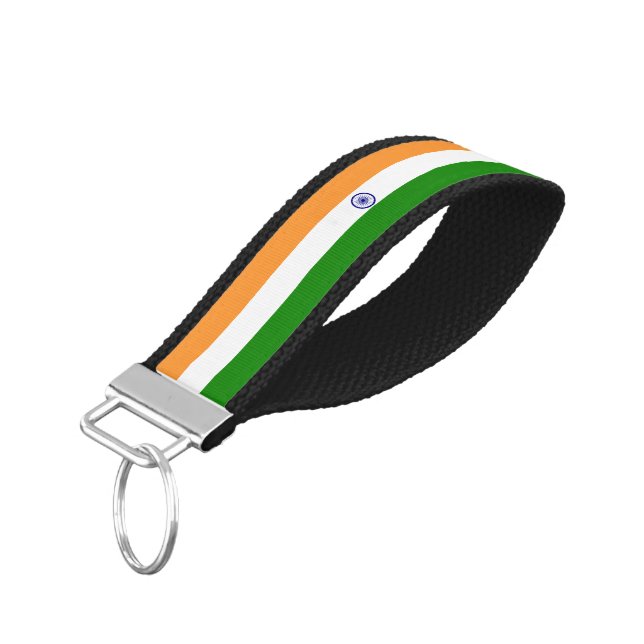 India flag wrist keychain (Angled Down)