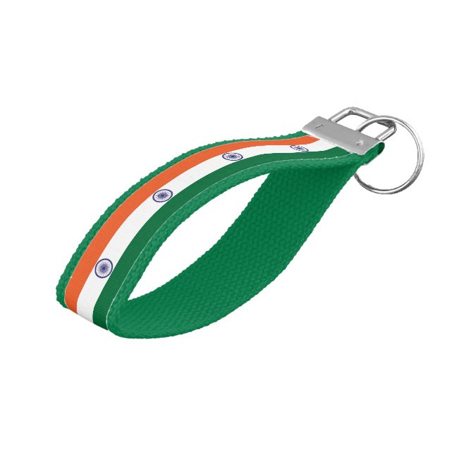 India Flag Wrist Keychain (Angled Up)