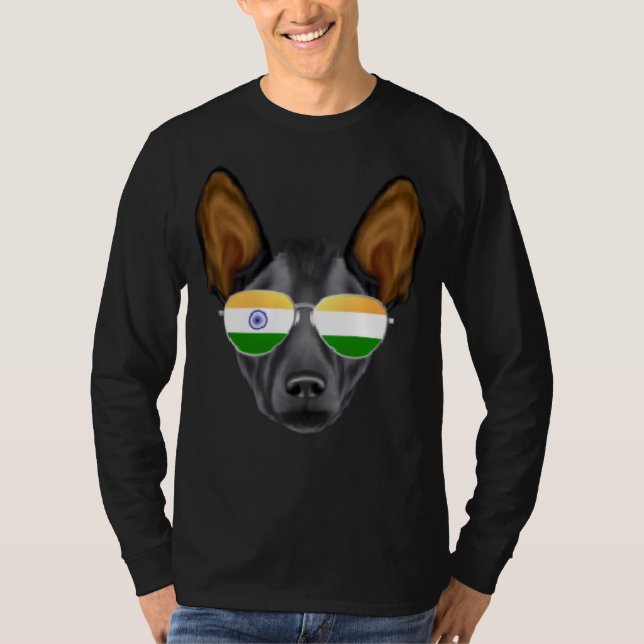 India Flag Xoloitzcuintli Dog India Pocket T-Shirt (Front)