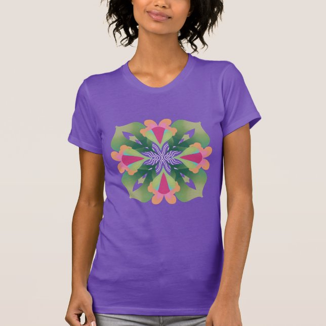 India flower abstract geometric watercolor T-Shirt (Front)