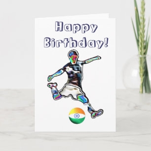 India Football soccer birthday card