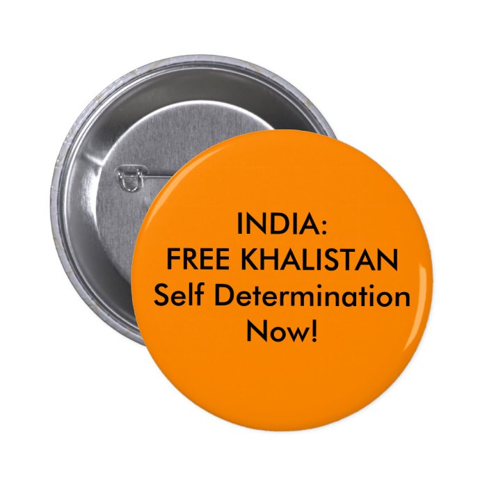 India Free Khalistan Pinback Button