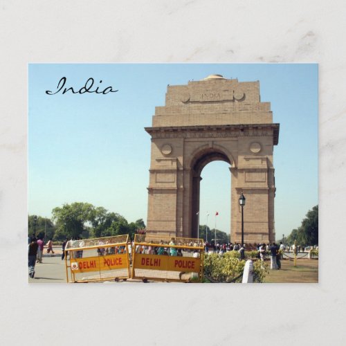 india gate police postcard