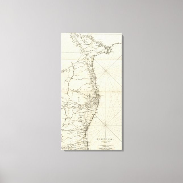 India Geographical Map Canvas Print (Front)