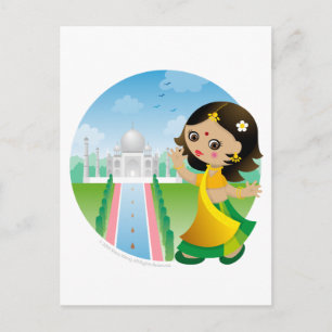 India girl postcard