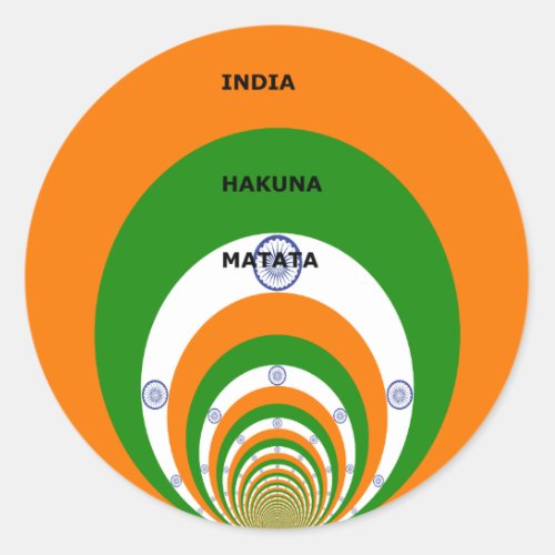 India HAKUNA MATATA Classic Round Sticker