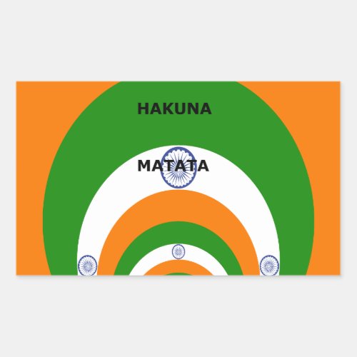 India HAKUNA MATATA Rectangular Sticker