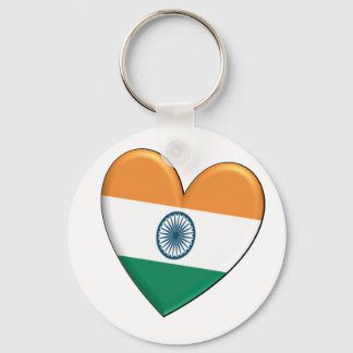 India Heart Flag Keychain