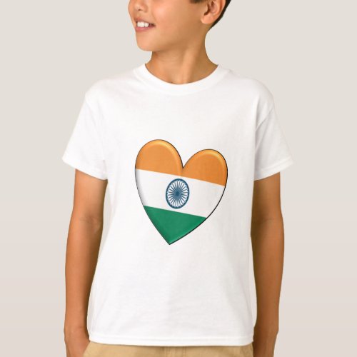 India Heart Flag T_Shirt